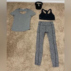 ALL 4pc Bundle XS Pink Victoria’s Secret Top Leggings Sports Bras and Cap